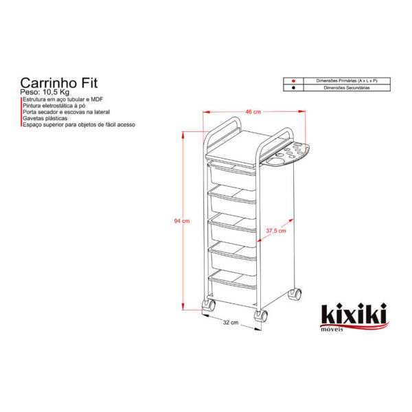 medidas carrinho auxiliar